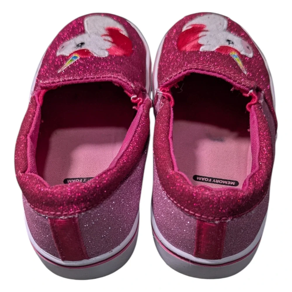 Wonder Nation -Toddler Girl Critter Shoes - Pink Glitter Unicorn Design -Size 10